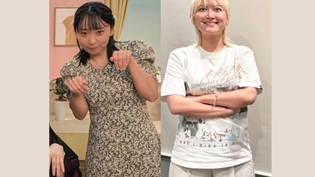おばけのポーズのアンゴラ村長と腕を前で組んでるサーヤ