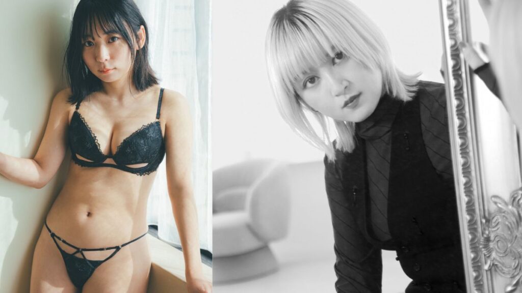 下着姿のアンゴラ村長と白黒写真のサーヤ